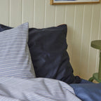 Cotton percale Bedding set- Blue shirt stripe