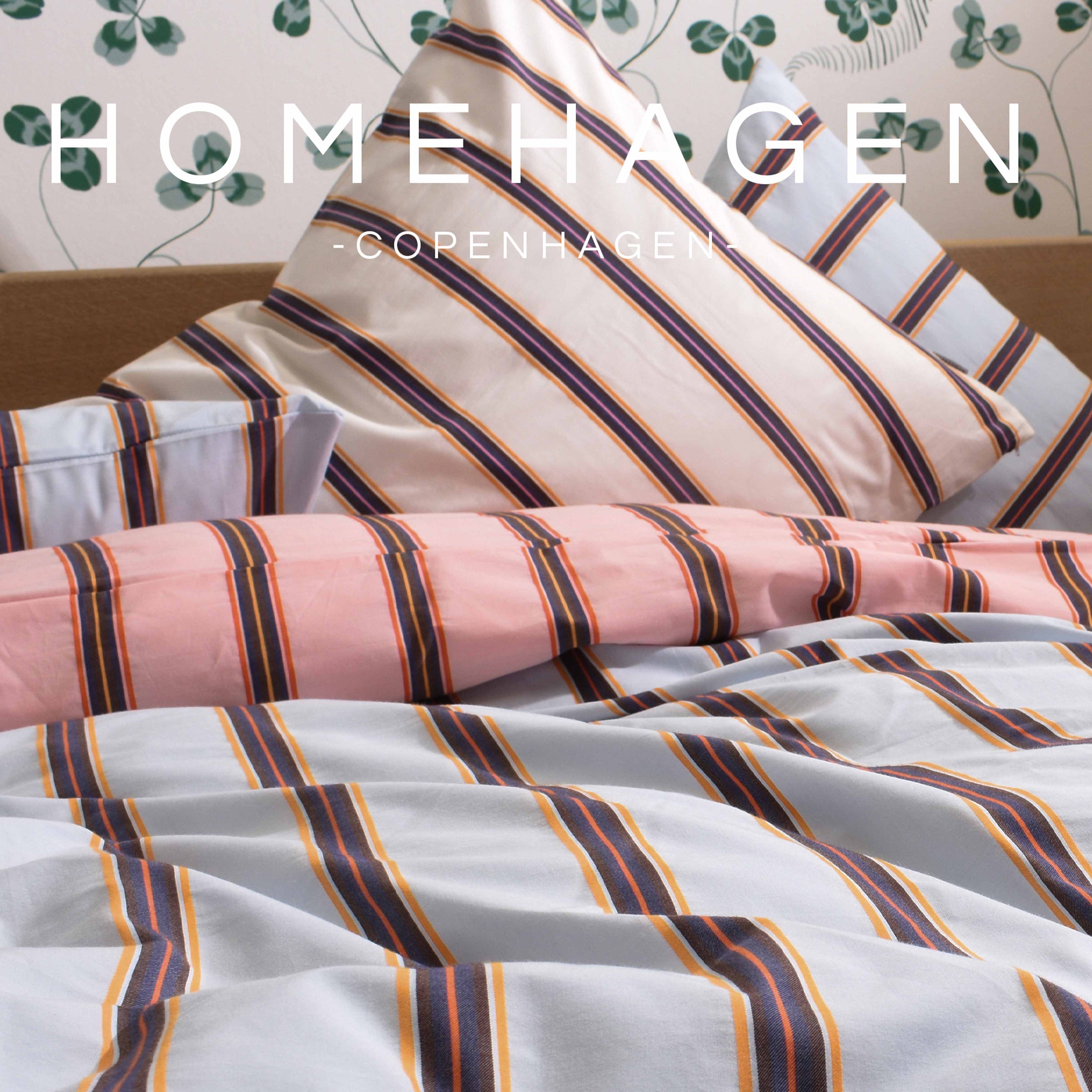 Cotton percale Bedding set- Blue dobby stripe