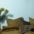 Cotton sateen Bedding set- Moss green