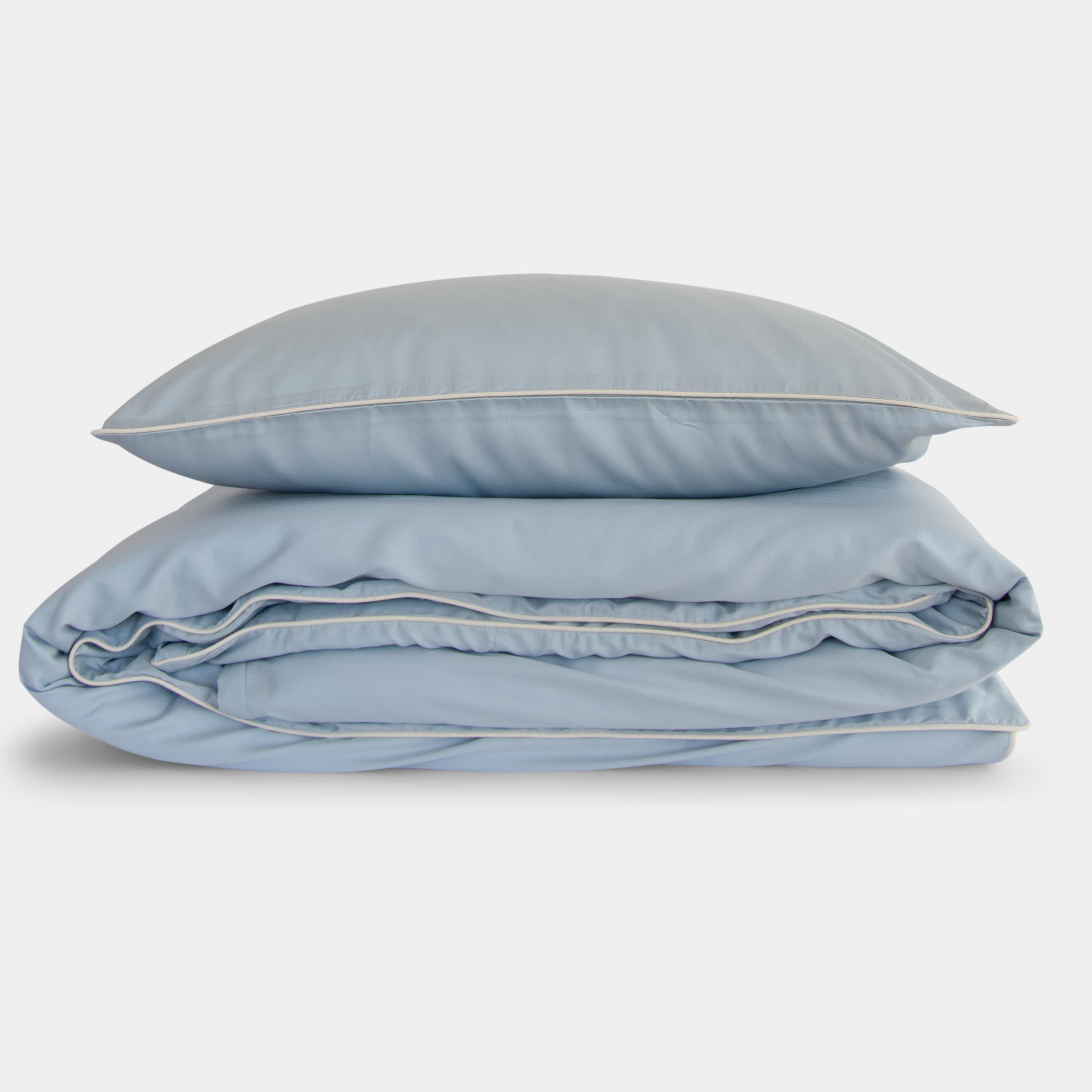 Cotton sateen Bedding set- Blue fog