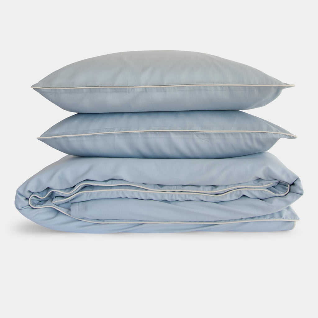 Cotton sateen Bedding set- Blue fog