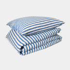 Linen Bedding set - Blue stripe