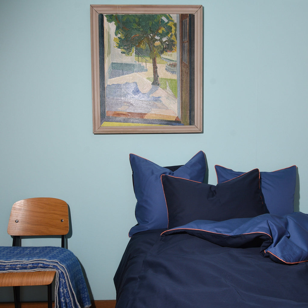 Cotton sateen Bedding set- Dusty blue