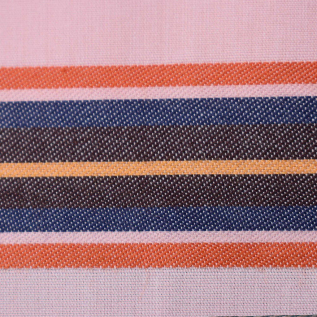 Cotton percale Bedding set- Pink dobby stripe