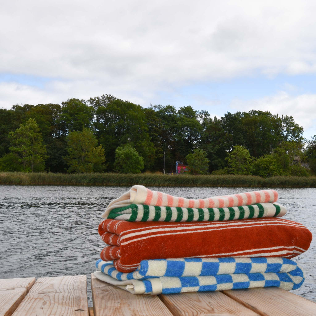 Stripe Hand towel - Aqua blue