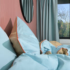Cotton sateen Pillowcase - Pale blue