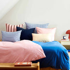 Cotton percale Bedding set- Pink shirt stripe