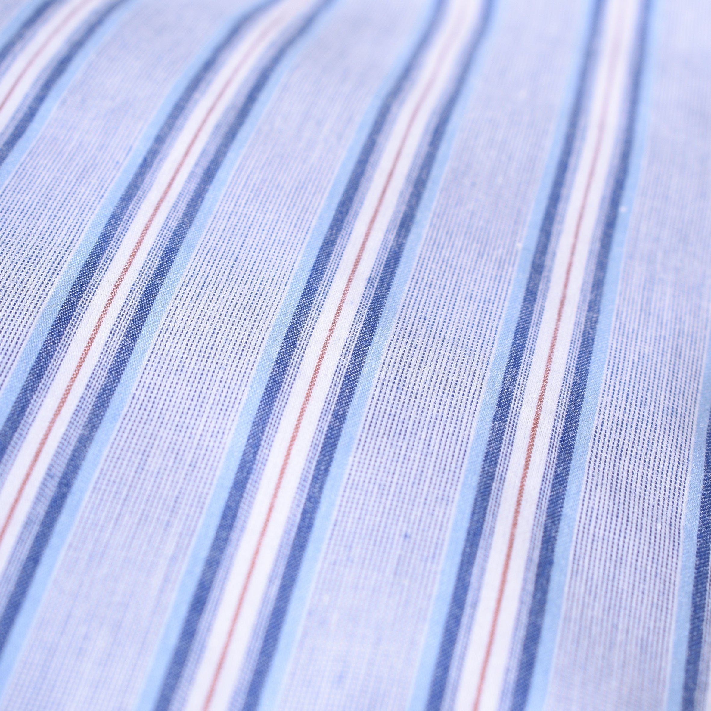 Cotton percale Bedding set- Blue shirt stripe