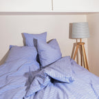 Cotton percale Bedding set- Blue shirt stripe