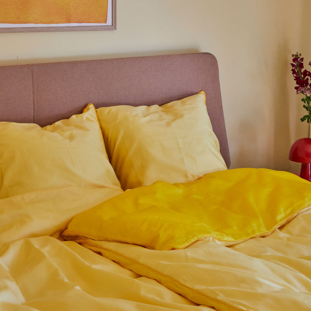 Cotton sateen pillowcase - Yellow